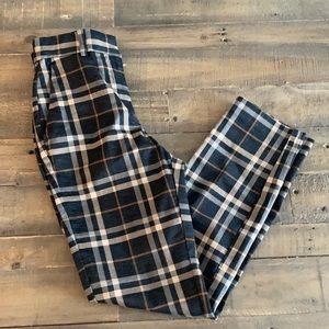 H&M- Plaid high- waisted pants